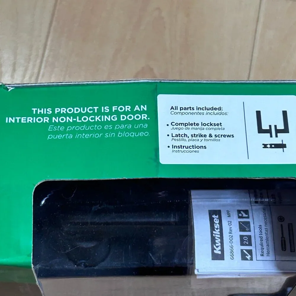 Kwikset Halifax Square Door Lever - Matte Black - Hall & Closet Passage Handle - Picture 6 of 7